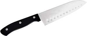 Chef Craft Select Series 21671 Santoku Knife, 6-1/2 in L Blade, Stainless Steel Blade, POM Handle, Black Handle