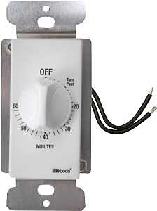 Woods 59717 Countdown Timer, 20 A, 125 V, 2500 W, 60 min Time Setting, White