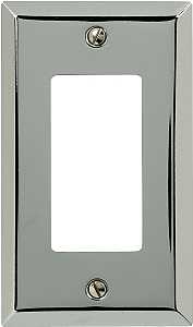 Amerelle 161R Wallplate, 4-15/16 in L, 2-7/8 in W, 1-Gang, Steel, Polished Chrome