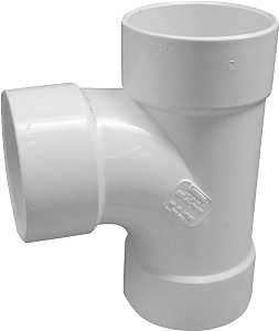 Canplas 414126BC S&D Sanitary Pipe Tee, 6 in, Hub, PVC