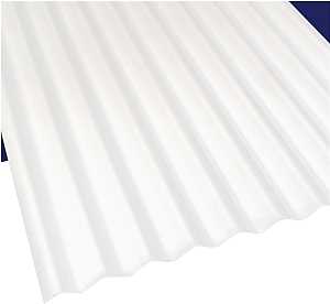 Sun N Rain 103693 Corrugated Roofing Panel, 10 ft L, 26 in W, 0.063 in Thick Material, Polycarbonate, White