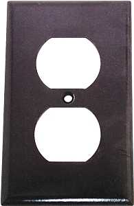 Eaton 2132B-BOX Duplex Receptacle Wallplate, 4-1/2 in L, 2-3/4 in W, Standard, 1-Gang, Thermoset, Brown, High-Gloss