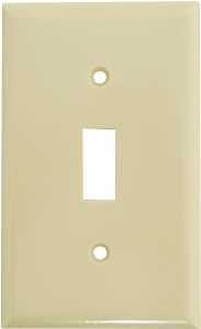 Eaton Wiring Devices 2134V-BOX Wallplate, Standard-Size, 4-1/2 in L, 2-3/4 in W, 1-Gang, Thermoset, Ivory, High-Gloss
