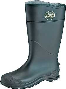 Servus 18821-7 Non-Insulated Knee Boots, Pull-On, 7, Black, PVC, Insulated: No