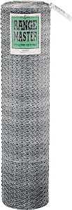 Rangemaster 6328 Poultry Netting, 50 ft L, 60 in W, 20 ga Gauge, Hexagonal Mesh, 2 in Mesh, Steel, Galvanized