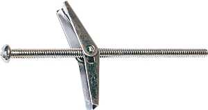 Midwest Fastener 04090 Toggle Bolt with Wing, 4 in L, Zinc