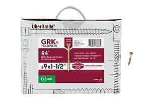 GRK Fasteners R4 00095 Framing and Decking Screw, #9 Thread, 1-1/2 in L, Star Drive, Steel, 5200 BX