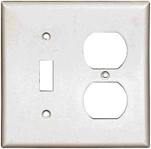 Eaton Cooper Wiring 2138W-BOX Combination Wallplate, 4-1/2 in L, 4.56 in W, Standard, 2-Gang, Thermoset Plastic, White