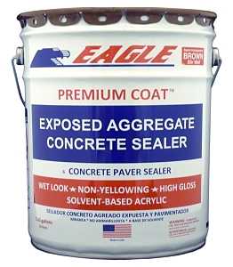 Eagle PREMIUM COAT Series EB5 Concrete Sealer, Brown Tint, Liquid, 5 gal, Pail