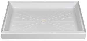 Durabase 3248M Shower Base, 32 in L, 48 in W, 5-1/2 in H, Fiberglass, White