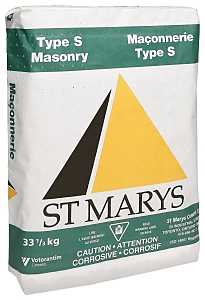 St Marys Cement 13212033 Type S Masonry Cement, Gray/White, Powder, 33.3 kg Bag
