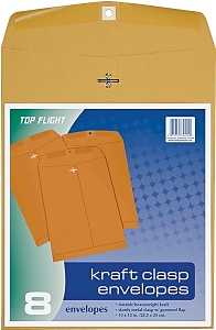 Top Flight 6911004 Envelope, Kraft Paper, 10 in W