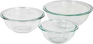 Anchor Hocking 81572L11 Mixing Bowl Set, Includes: (1) 1 qt, (1) 1.5 qt, (1) 2.5 qt Bowls, Glass, Clear