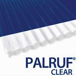 Palruf 100427 Corrugated Roofing Panel, 12 ft L, 26 in W, PVC, Clear