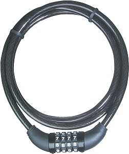Master Lock 8119DPF Flexible Cable Lock, Non-Keyed Key, Steel Shackle, Steel Body