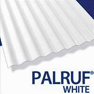 Palruf 101339 Corrugated Roofing Panel, 12 ft L, 26 in W, PVC, White