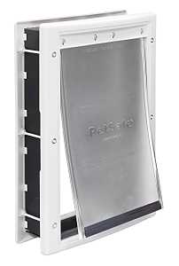 PetSafe PPA00-10959 Pet Door, 1/16 to 2 in Door, 8-1/8 x 12-1/4 in Flap Opening, Plastic, White