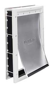 PetSafe PPA00-10960 Pet Door, 1/16 to 2 in Door, 10-1/8 x 16-1/4 in Flap Opening, Plastic, White