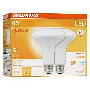 Sylvania 73954 LED Bulb, Flood/Spotlight, BR30 Lamp, 65 W Equivalent, E26 Lamp Base, Dimmable, Warm White Light
