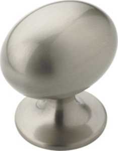 Amerock BP53018G10 Cabinet Knob, 1-3/8 in Projection, Traditional, 1-3/8 in, Zinc, Satin Nickel