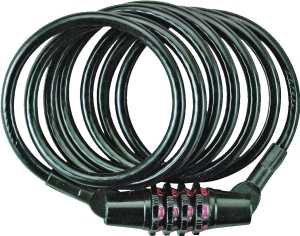Master Lock 8143D Bicycle Cable Lock, Non-Keyed Key, Steel Shackle, Steel Body