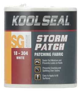 Kool Seal KS0018304-99 Patching Fabric, 50 ft L, 4 in W, White