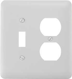 Amerelle 935TDW Wallplate, 5 in L, 4-5/8 in W, 2-Gang, Steel, For: Duplex Receptacle, Toggle Switch