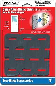 EZ Shim HS400BP Hinge Shim, 4 in L x 1.3 in W x 0.06 in Thick Dimensions, Plastic