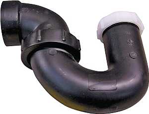 Thrifco Plumbing 6793221 P-Trap, 1-1/2 in, Hub, ABS, Black