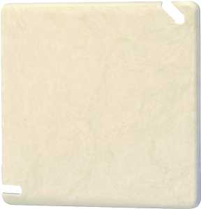 Allied Moulded 9344 Electrical Junction Box Cover, 4 in L, 4 in W, Square, PVC, Beige/Tan