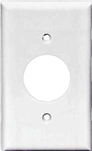 Eaton Wiring Devices PJ7W Series Wallplate, Mid-Size, 4-1/2 in L, 2-3/4 in W, 1-Gang, Polycarbonate, White, High-Gloss