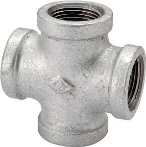 ProSource PPG180-50 Pipe Cross, 2 in, Female, Iron, 40 Schedule, 300 psi Pressure
