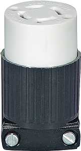 Eaton L1420C Twist Lock Connector, 3-Pole, 20 A, 125/250 V, NEMA: NEMA L14-20, Black/White