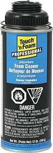 Touch 'n Foam 4004528700 Polyurethane Foam Cleaner, Clear, 60 to 100 deg F, 12 oz, Aerosol Can