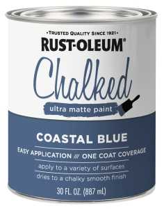 Rust-Oleum 329207 Chalk Spray Paint, Ultra Matte Chalky, Coastal Blue, 30 oz Can