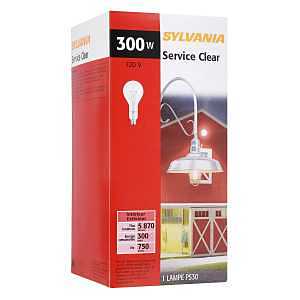 Sylvania 15740 Incandescent Lamp, C-9 Filament, Clear Lamp, 3.75 in Dia x 8.063 in L Dimensions, 300 W, PS30 Lamp