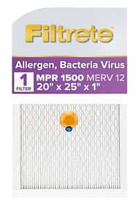 Filtrete S-2003-4 Air Filter, 25 in L, 20 in W, 12 MERV, 1500 MPR
