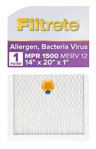 Filtrete S-2005-4 Air Filter, 20 in L, 14 in W, 12 MERV, 1500 MPR