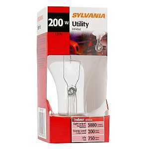 Sylvania 15476 Incandescent Lamp, 200 W, A21 Lamp, Medium Lamp Base, 3880 Lumens, 2850 K Color Temp, 750 hr Average Life