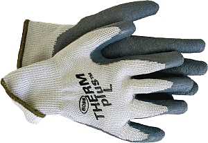 BOSS THERM plus 8435M Protective Gloves, Unisex, M, Knit Wrist Cuff, Acrylic Glove, Gray/White