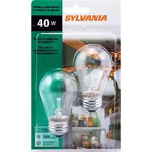 Sylvania 10036 Incandescent Bulb, 40 W, A15 Lamp, Medium E26 Lamp Base, 430 Lumens, 2850 K Color Temp