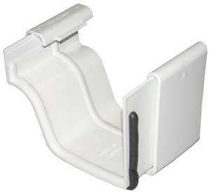 Euramax TUFFFLO M0608 Gutter Connector, 5 in Gutter, K-Style Gutter, Vinyl, White