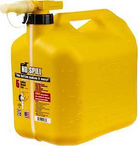 No-Spill 1467 Diesel Gas Can, 5 gal, Plastic, Yellow