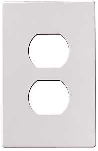 Eaton Wiring Devices PJS8W Series Wallplate, Mid-Size, Screwless, 4-1/2 in L, 2-3/4 in W, 1-Gang, Polycarbonate, White