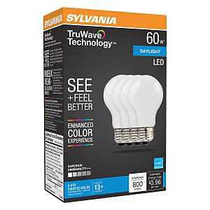 Sylvania 40672 LED Bulb, General-Purpose, Omni-Directional, A19 Lamp, 60 W Equivalent, E26 Medium Lamp Base, Dimmable