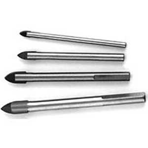 Vulcan 4‑Piece Glass & Tile Drill Bit Set – Carbon Steel, Metallic Gray