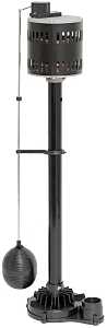 Superior Pump 92553 Sump Pump, 1-Phase, 3.06 A, 120 V, 0.5 hp, 1-1/2 in Outlet, 60 gpm, Thermoplastic