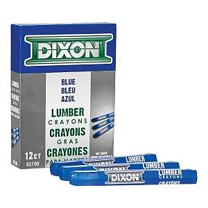 Dixon Ticonderoga 52100 Lumber Crayon, Blue, 4-1/2 in L, 1/2 in Dia