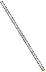 National Hardware N179-515 Threaded Rod, 3/8-16 Thread, 36 in L, A Grade, Steel, Zinc, UNC Thread
