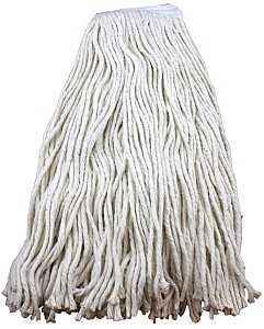 Zephyr ShineUp 10024L Cut-End Wet Mop Head, 24 oz, 1-1/4 in Headband, Cotton